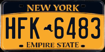 NY license plate HFK6483