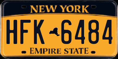 NY license plate HFK6484