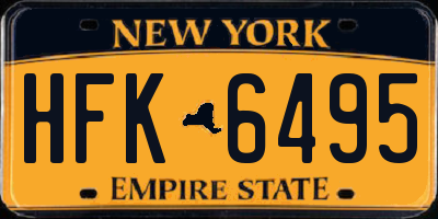 NY license plate HFK6495