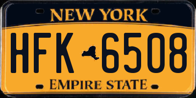 NY license plate HFK6508