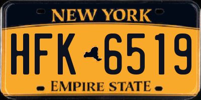 NY license plate HFK6519