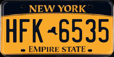 NY license plate HFK6535
