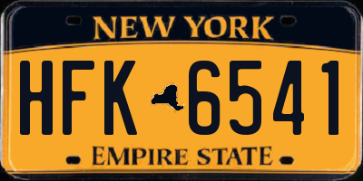 NY license plate HFK6541