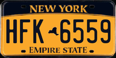 NY license plate HFK6559