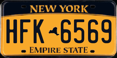 NY license plate HFK6569