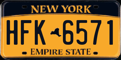 NY license plate HFK6571