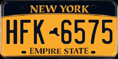 NY license plate HFK6575
