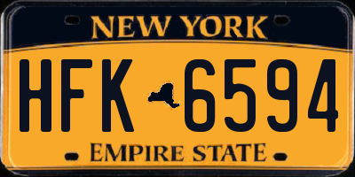 NY license plate HFK6594