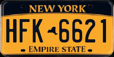 NY license plate HFK6621