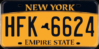 NY license plate HFK6624
