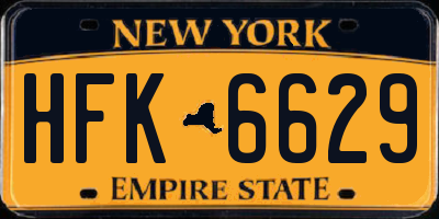 NY license plate HFK6629