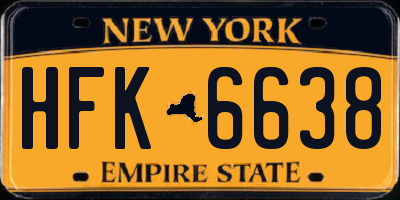 NY license plate HFK6638