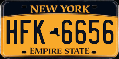 NY license plate HFK6656