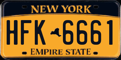 NY license plate HFK6661