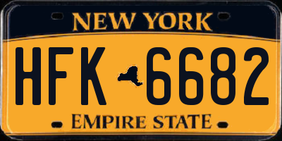 NY license plate HFK6682