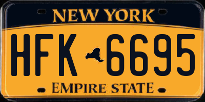 NY license plate HFK6695
