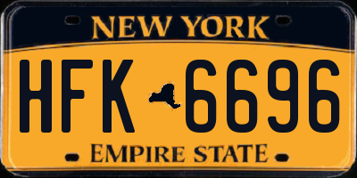 NY license plate HFK6696