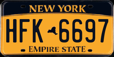 NY license plate HFK6697