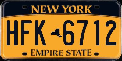 NY license plate HFK6712