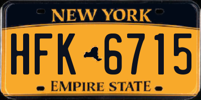 NY license plate HFK6715