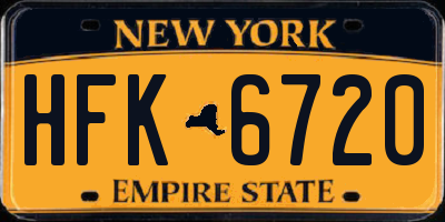 NY license plate HFK6720