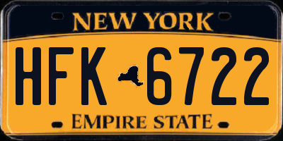 NY license plate HFK6722