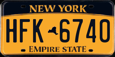 NY license plate HFK6740