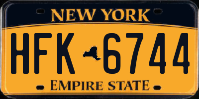 NY license plate HFK6744