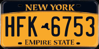 NY license plate HFK6753