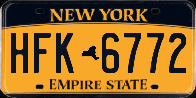 NY license plate HFK6772