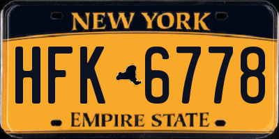 NY license plate HFK6778