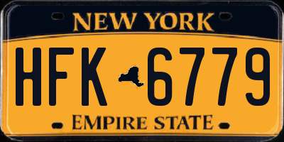NY license plate HFK6779