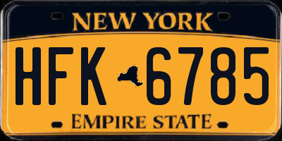 NY license plate HFK6785