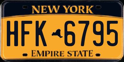 NY license plate HFK6795