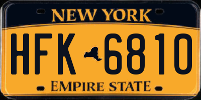 NY license plate HFK6810