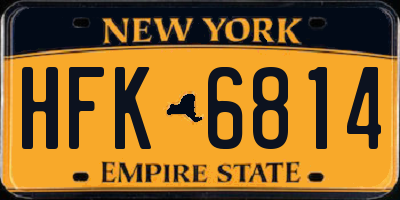 NY license plate HFK6814