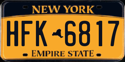 NY license plate HFK6817