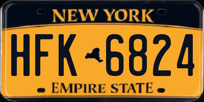 NY license plate HFK6824
