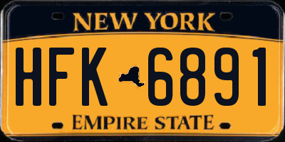NY license plate HFK6891