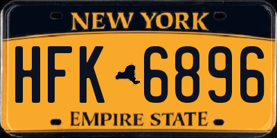 NY license plate HFK6896