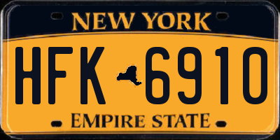 NY license plate HFK6910
