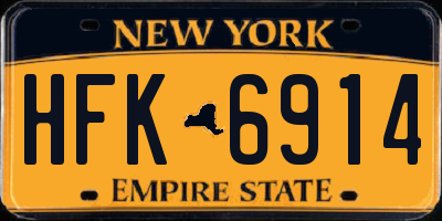 NY license plate HFK6914