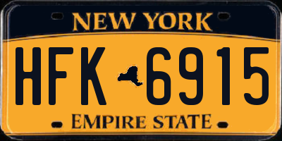 NY license plate HFK6915