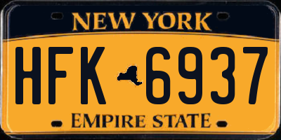 NY license plate HFK6937