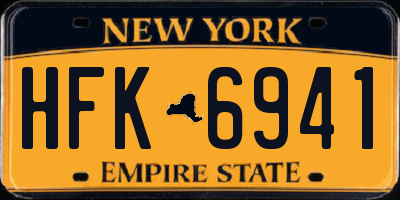 NY license plate HFK6941