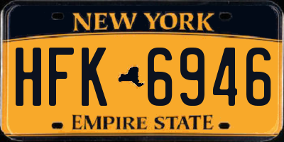 NY license plate HFK6946