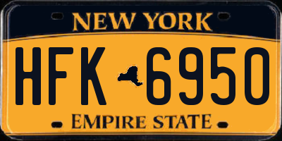 NY license plate HFK6950