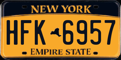 NY license plate HFK6957