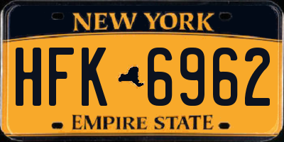 NY license plate HFK6962