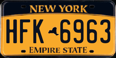 NY license plate HFK6963